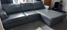 Grey leather corner for sale  MANCHESTER