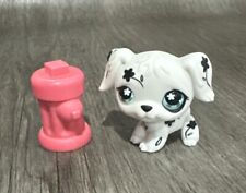 Littlest Pet Shop LPS 469 White Dalmation Puppie Dog Blue Eyes Flowers 2007 for sale  Shipping to South Africa