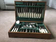 CANTEEN OF CUTLERY  64 piece in wooden case used but excellent condition for sale  Shipping to South Africa