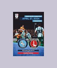 WYCOMBE WANDERERS v CHARLTON ATHLETIC 27 de abril de 2024 England League One FAN 12pg comprar usado  Enviando para Brazil