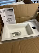 DeerValley Ceramic Left Wall Mount Bathroom Sink Small Rectangle Lavatory Sink for sale  Shipping to South Africa