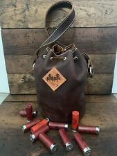 Leather Shotgun Shell Ammo Pouch/Shell Holder Bag Bucket Custom Made for sale  Shipping to South Africa