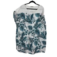 Vestido feminino Lungo L'arno floral palma feito na Itália linho algodão 2X comprar usado  Enviando para Brazil