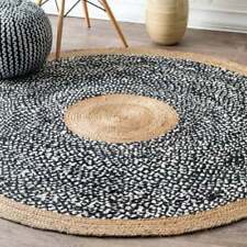 Alfombras redondas de yute y algodón trenzadas a mano para granja de diseño de alfombra segunda mano  Embacar hacia Mexico