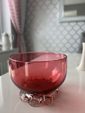 Vintage Cranberry Glass Bowl  3.5 Deep for sale  Shipping to South Africa