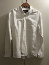 Camisa masculina Abercrombie & Fitch branca ajustada musculosa botão para cima tamanho pequeno comprar usado  Enviando para Brazil