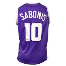 Camiseta deportiva de baloncesto púrpura firmada por Domantas Sabonis de Sacramento (Beckett) segunda mano  Embacar hacia Argentina
