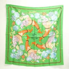 HERMES Gran Cuadrado Carre 90 Flores Uvas 100% Bufanda Seda Verde Mujer 89x87cm, usado segunda mano  Embacar hacia Argentina