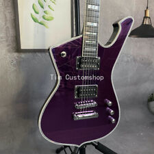 Guitarra elétrica roxa Paul Stanley espelho rachado Iceman parte cromada captador HH comprar usado  Enviando para Brazil