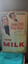 bebida antiga leite mantém você em forma de envio placa publicidade láctea, usado comprar usado  Enviando para Brazil