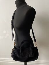 Polo Ralph Lauren Black Suede Leather Handbag with Long Strap for sale  Shipping to South Africa