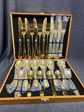 Used, Unused Service Set For 6 Goldplated Stainless Steel Flatware &Presentation Box for sale  Shipping to South Africa