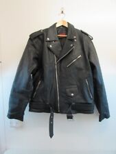 Men's Black Leather Motorcycle Bicker Jacket, Size 52 for sale  Shipping to South Africa