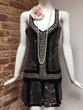 Vintage Style 1920 Warehouse Flapper Sequin Gatsby Party Dress UK Size 8 EUR 36, used for sale  Shipping to South Africa