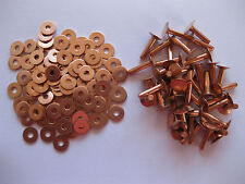 Copper hose saddlers rivets 10 Gauge x 1/2 with washers leather belt bag crafts for sale  Shipping to South Africa