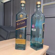 2 x Johnnie Walker Whisky Blue Label Empty Bottles with Stoppers Tags Numbered for sale  Shipping to South Africa