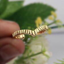 Yellow Gold Plated Wishbone Stackable Ring Valentine Chevron Ring For Her for sale  Shipping to South Africa