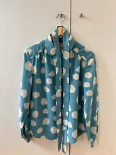 blue pussy bow blouse for sale  LONDON