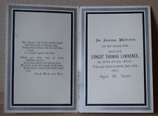 Ww1 funeral card for sale  DORCHESTER