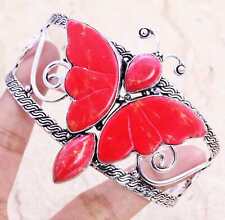 Pulseira/pulseira folheada a prata 925 peça de arte borboleta coral vermelho tamanho livre comprar usado  Enviando para Brazil