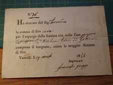 Antico documento espurgo usato  Oliveto Lario