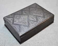 Original Old Antique Iron Fine Silver Leaf Painted Supari Betel Nuts Box for sale  Shipping to Canada