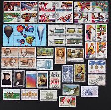 Conjunto de 47 selos do ano comemorativo dos EUA 1983 em perfeito estado NH inclui correio aéreo C101-112 comprar usado  Enviando para Brazil