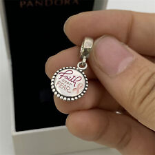 Używany, Pandora Faith Over Fear Świadomość raka piersi z różową emalią na sprzedaż  Wysyłka do Poland