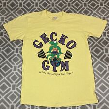 Camiseta vintage rara de gimnasio gecko EE. UU. lealtad a la playa bíceps y insectos amarilla. segunda mano  Embacar hacia Argentina
