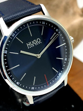 Relógio masculino Hugo Boss 1520008 existente quartzo prata mostrador azul pulseira de couro 40mm comprar usado  Enviando para Brazil