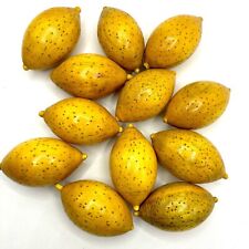 Set Of 12 Yellow Wood Lemons Fruit Bowl Decor  for sale  Shipping to South Africa