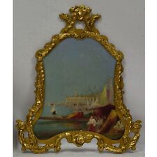 Około 1850-1900 Stary obraz olejny Krajobraz z łodzią Wenecja 56x48cm na sprzedaż  PL