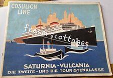 1930's M.S. Saturnia and Vulcania Cosulich Line brochure  interiors  for sale  Shipping to South Africa