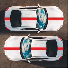  3PCS Long Stripe Graphics Car Racing Body Hood Roof Vinyl Decal Stickers Red for sale  Shipping to United Kingdom
