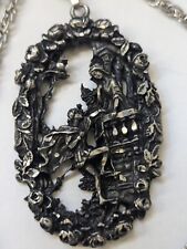 Vtg Romeo & Juliet Pewter Pendant Statement Necklace Balcony Scene Shakespeare for sale  Shipping to South Africa