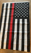 Thin Red Line Firefighter Flag 3X5 Foot with Embroidered Stars and Sewn Stripes for sale  Shipping to South Africa
