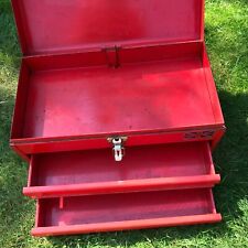 Vintage Metal Lockable Tool Box with 2 drawers Made in Britain - size 46x25x24cm for sale  WOLVERHAMPTON