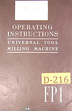 Deckel FP1, Universal Tool Milling & Boring Machine, Instructions Manual for sale  Winnetka