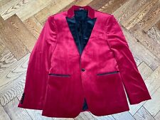 mens red velvet jacket for sale  CHELMSFORD