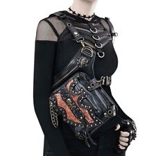 Mujeres Góticas Vintage Bolsos de Cintura Steampunk Motocicleta Pierna Cuero Bolso Mensajero segunda mano  Embacar hacia Mexico