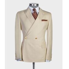 Casaco blazer empresarial vintage masculino ternos peito duplo para noivo masculino ajuste regular, usado comprar usado  Enviando para Brazil