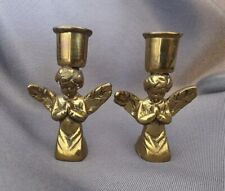 Usado, Juego de 2 candelabros de ángel arrodillado rezando pequeños de latón miniatura de colección segunda mano  Embacar hacia Argentina