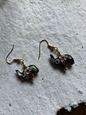Handmade cloisonné earrings for sale  LEEK