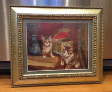 Beautiful Gold Vintage Framed Art Print of 2 Curious Kittens for sale  Shipping to South Africa