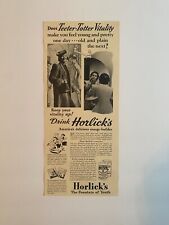 Anuncio impreso de Horlick's leche malteada vitalidad bebida tambaleante de colección 1940, usado segunda mano  Embacar hacia Argentina