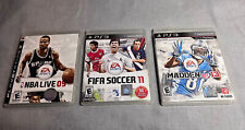 Lote de 3 videogames esportivos PS3 NBA LIVE 09, FIFA 11, MADDEN 13 CIB completo, usado comprar usado  Enviando para Brazil