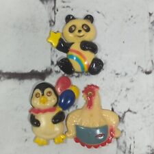 Lote de 3 ímãs de geladeira vintage olhos googly panda pinguim frango   comprar usado  Enviando para Brazil