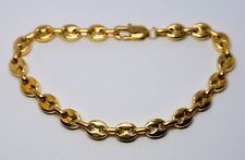 MEN'S HEAVY 18K GOLD FILLED COFFEE BEANS BRACELET, used for sale  Shipping to South Africa