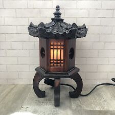 Lámpara de mesa de pagoda de madera luz nocturna de 11"" decoración asiática chinaiserie segunda mano  Embacar hacia Argentina