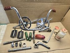 Vintage Schwinn Bicycle PARTS Cranks, seat Stems, Grips, Pedals candle bars ect for sale  Shipping to South Africa